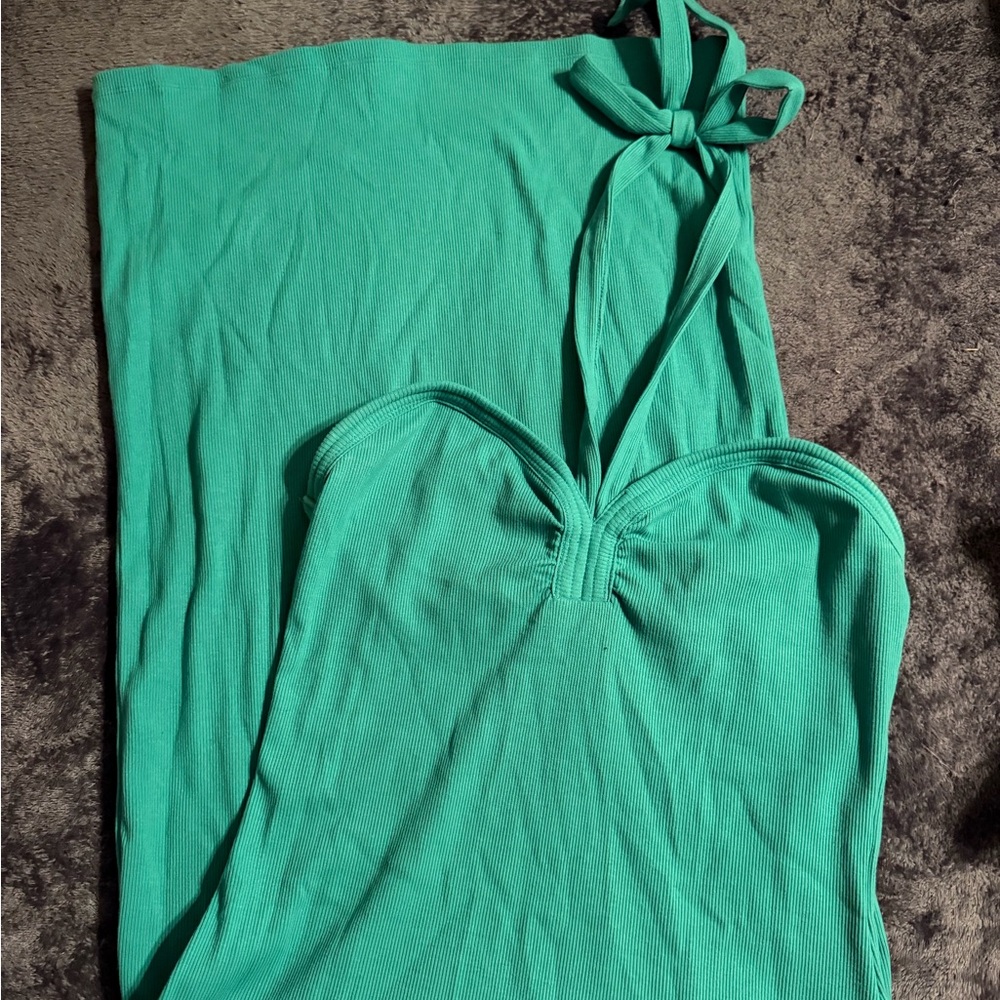Green Halter Maxi Dress